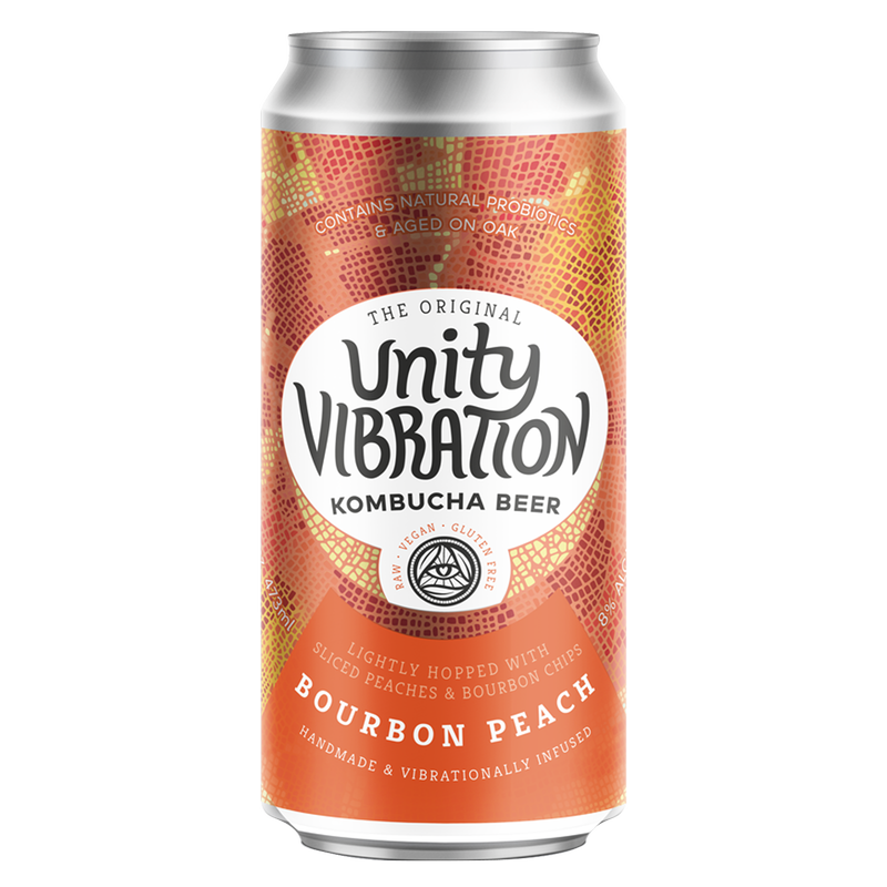 Unity Vibration Kombucha Beer Bourbon Peach Single 16oz Can