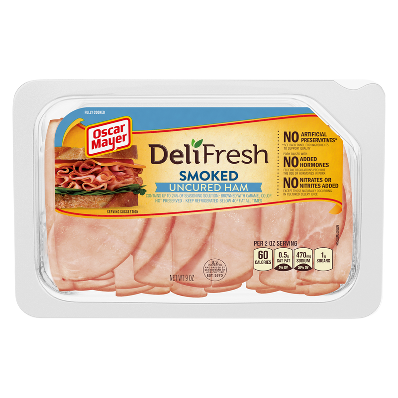 Oscar Mayer Deli Fresh Smoked Uncured Ham Sliced Lunch Meat - 9oz