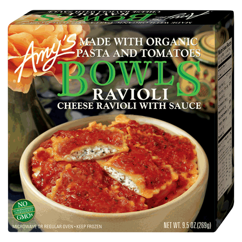 Amy's Frozen Bowls Cheese Ravioli with Sauce 9.5oz
