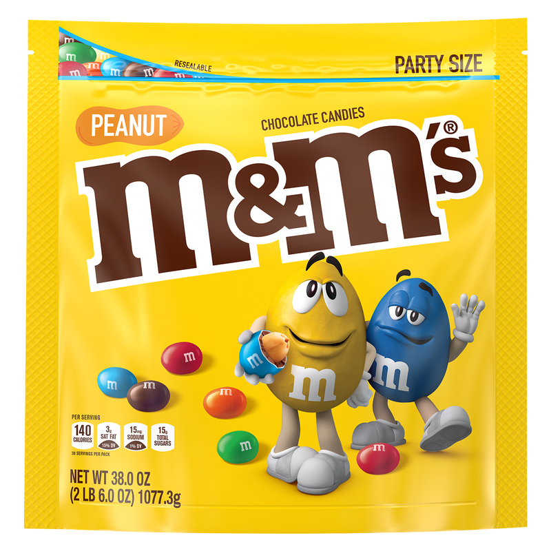 M&M's Peanut Milk Chocolate Candies Party Size 38oz