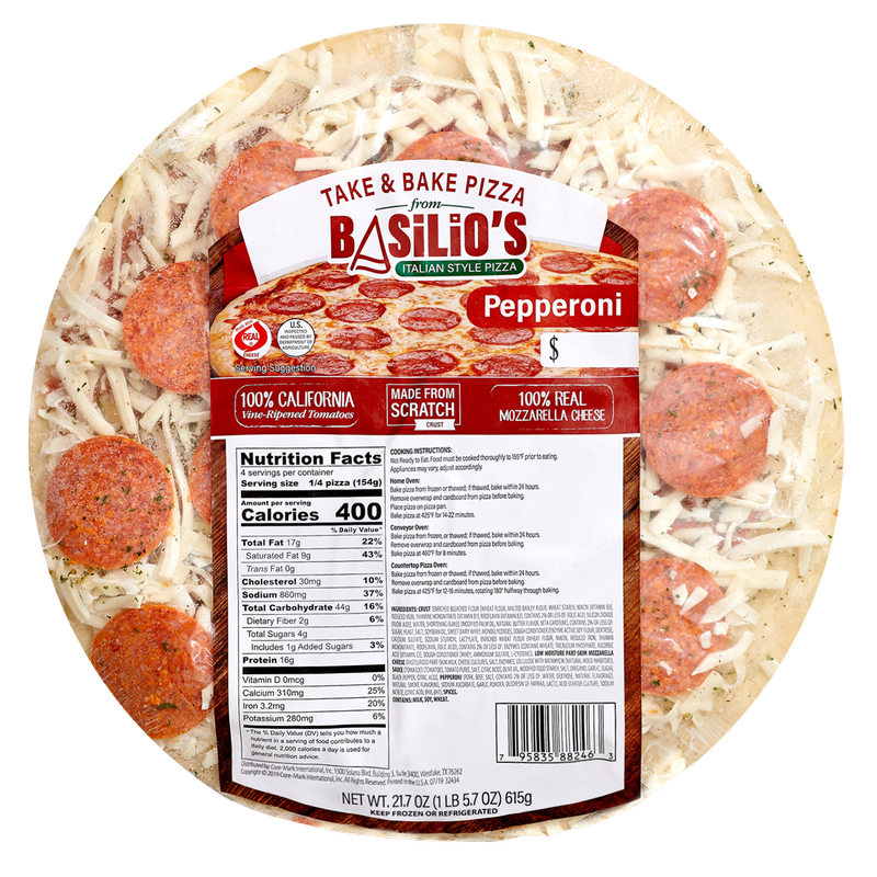Basilio Frozen Pepperoni Pizza 11in 21.7oz