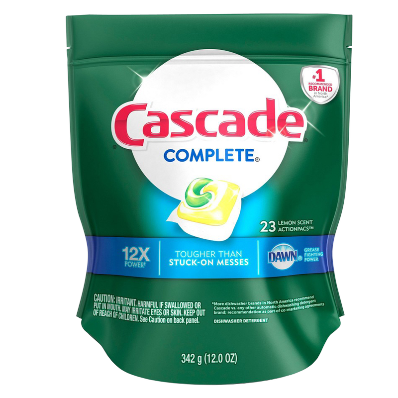 Cascade Complete Actionpacs Lemon Dishwasher Detergent 23ct