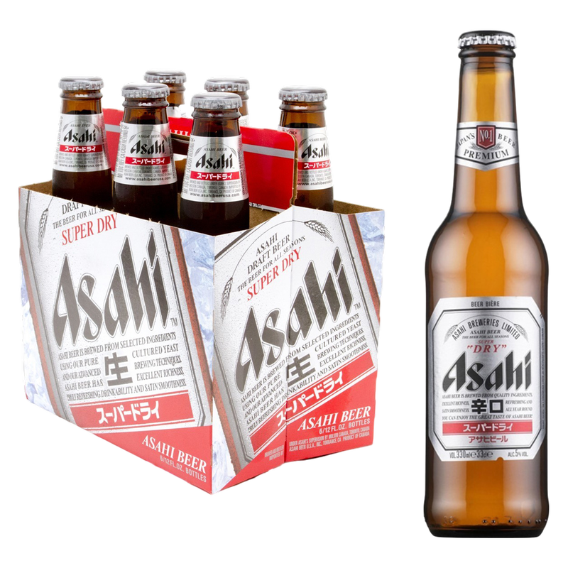 Asahi Super Dry 6pk 12oz Btl 5.0% ABV