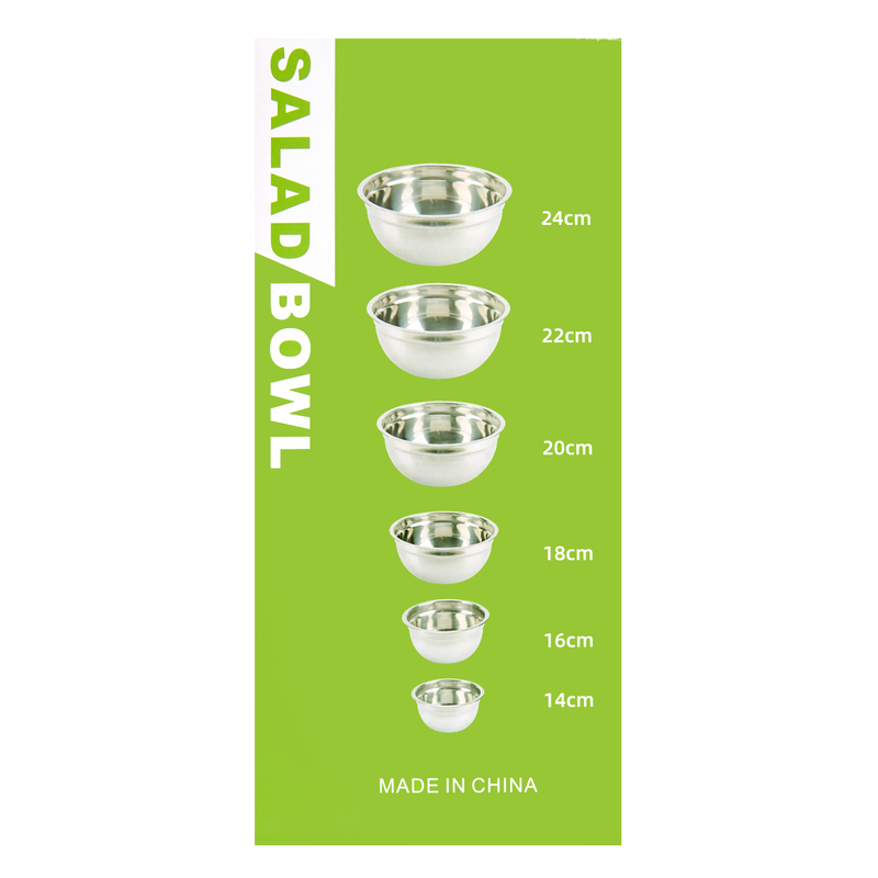 6 Piece Stainless Steel Salad, Mixing, Nesting Bowls Set Home & Office fast delivery by App or