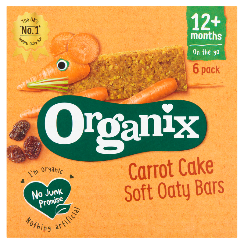 Organix Carrot Cake Soft Oaty Bars, 6 x 30g