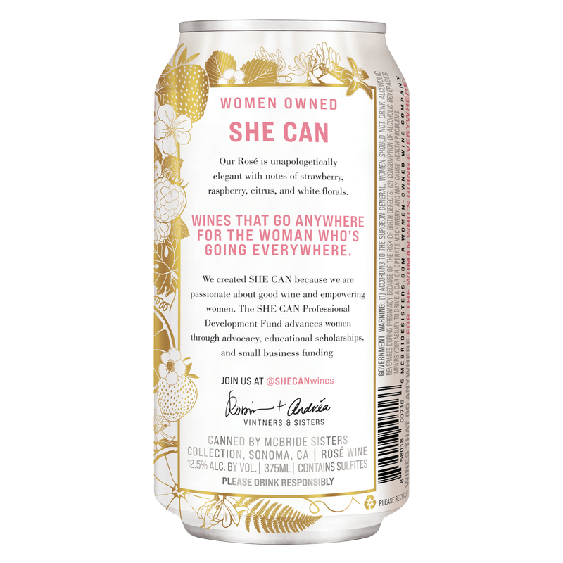 She Can Rose by McBride Sisters 375 ml Can