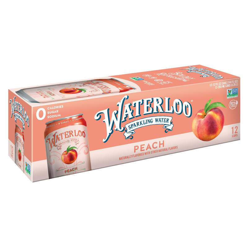 Waterloo Sparkling Peach Water 12pk 12oz Can