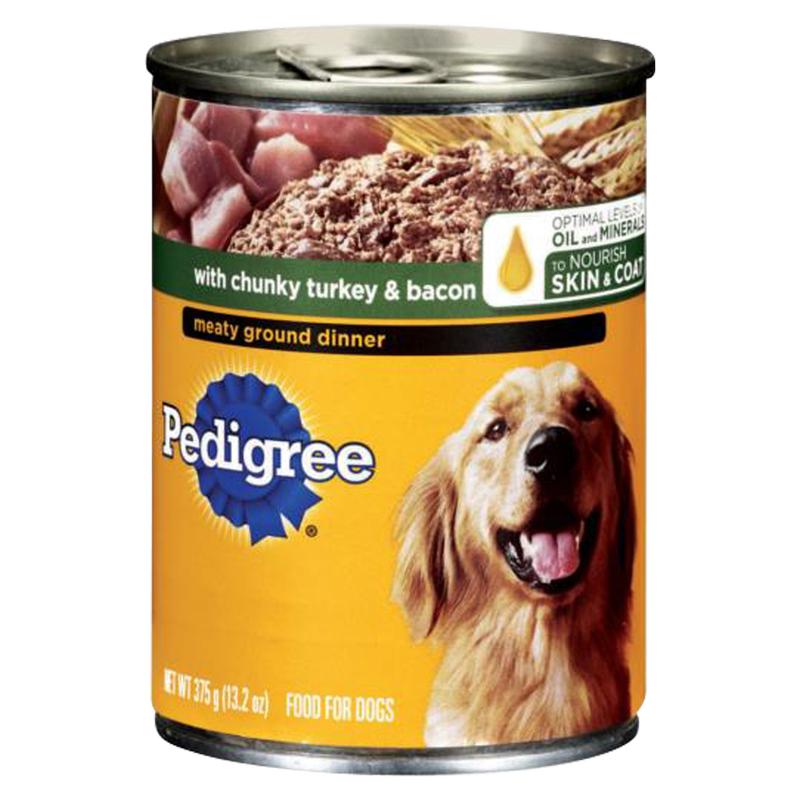 Pedigree Meaty Ground Dinner with Chunky Turkey & Bacon  13.2 oz