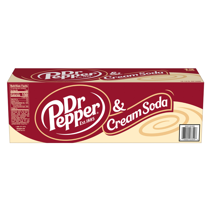 Dr Pepper & Cream Soda 12pk 12oz Can