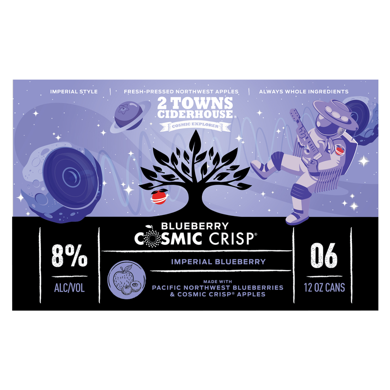 2 Towns Ciderhouse Blueberry Cosmic Crisp 6pk 12oz Cans