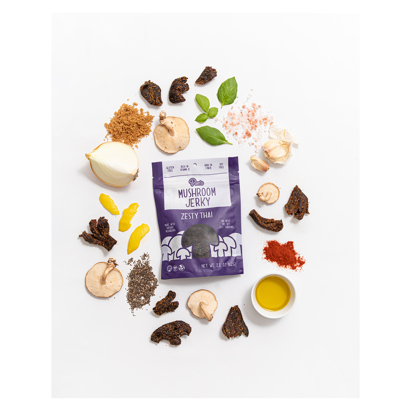 Pan's Zesty Thai Mushroom Jerky 2.2oz Bag