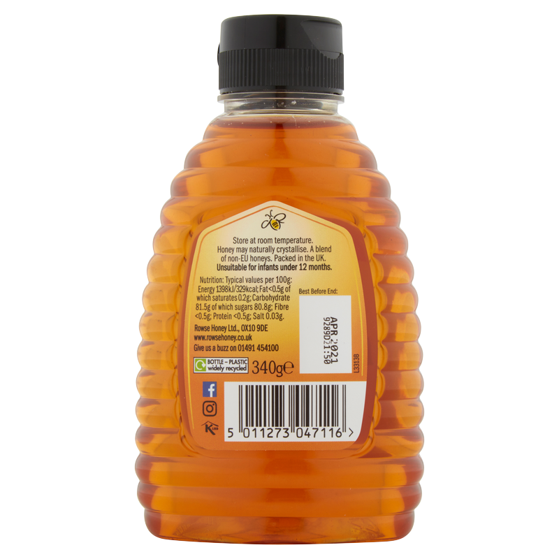 Rowse Pure & Natural Clear Honey Squeezy, 340g