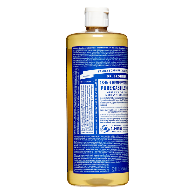 Dr. Bronner's Peppermint Castile Liquid Soap 32oz Cleaning fast