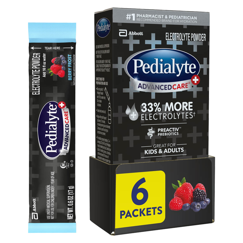 Pedialyte Advance Care + Berry Frost Powder 6 Ct