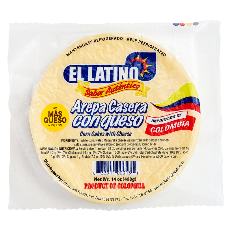 El Latino Cheese Arepas 14oz 4ct