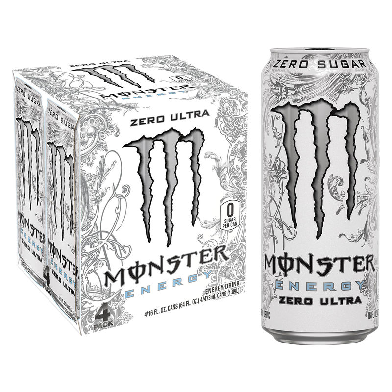 Monster Energy Zero Ultra 4pk 16oz Can
