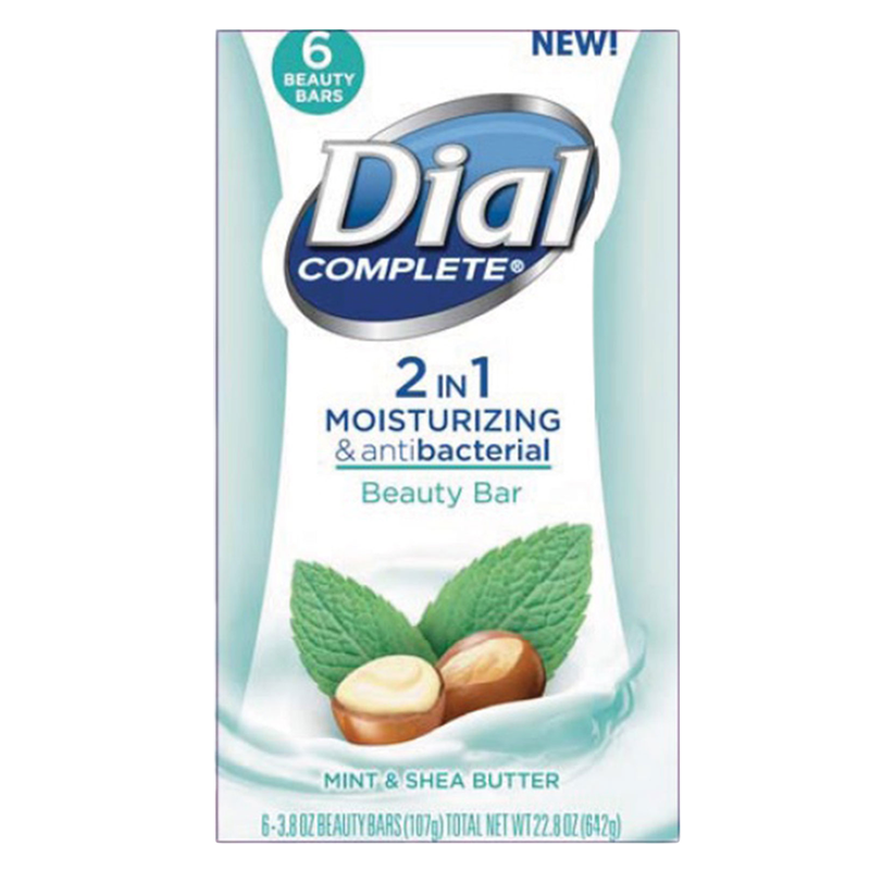 Dial Complete 2-in-1 Moisturizing & Antibacterial Mint & Shea Butter Beauty Bar 6pk 3.8oz
