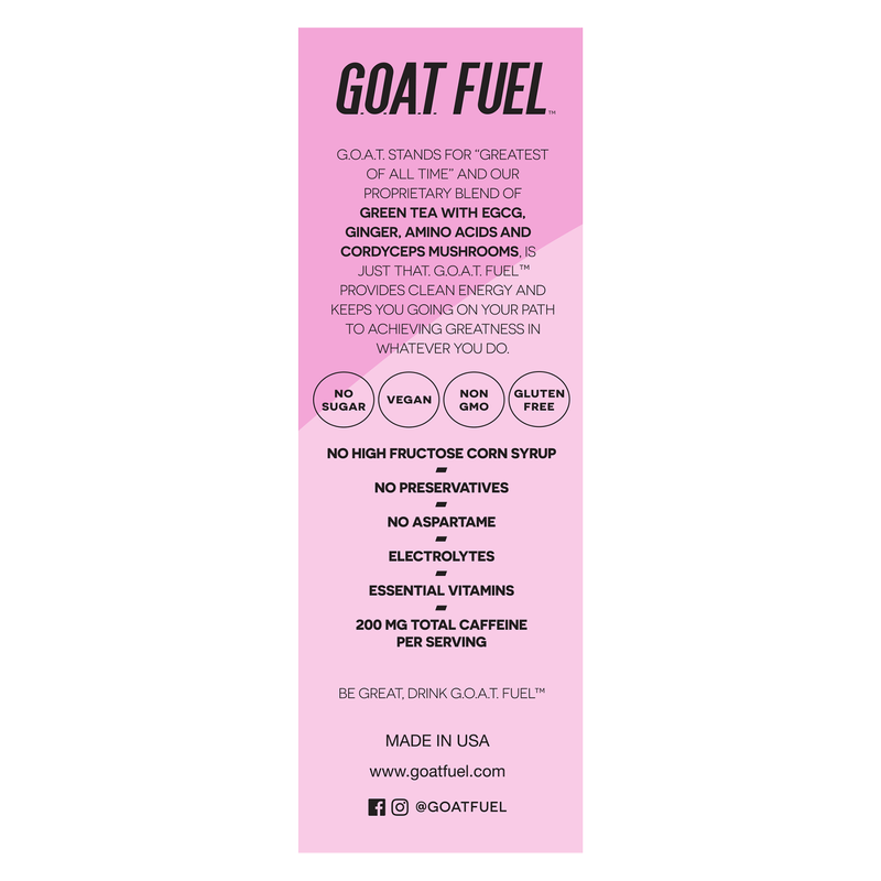 G.O.A.T. Fuel Pink Candy Energy Drink 12oz Can