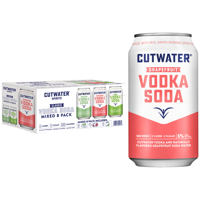Cutwater Spirits Vodka Soda Variety Pack 8pk 12oz Can 5% ABV