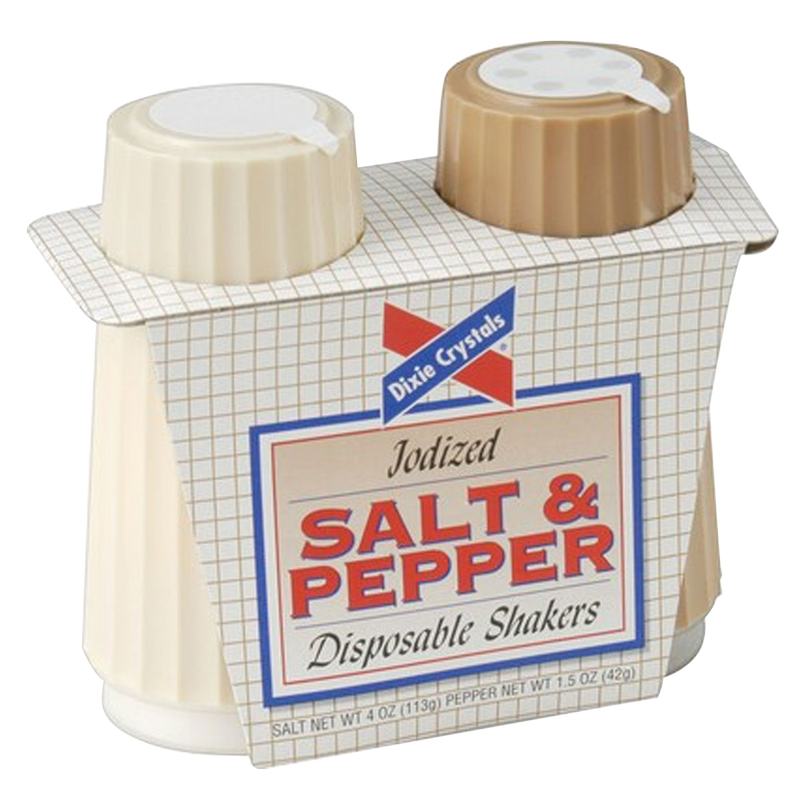 Dixie Crystals Iodized Salt & Pepper Shakers Set 5.5oz