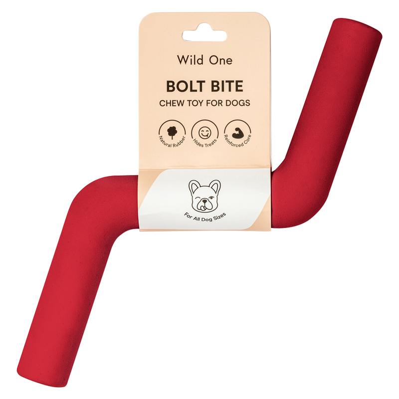 Wild One Bolt Bite Standard Dog Toy in Strawberry 