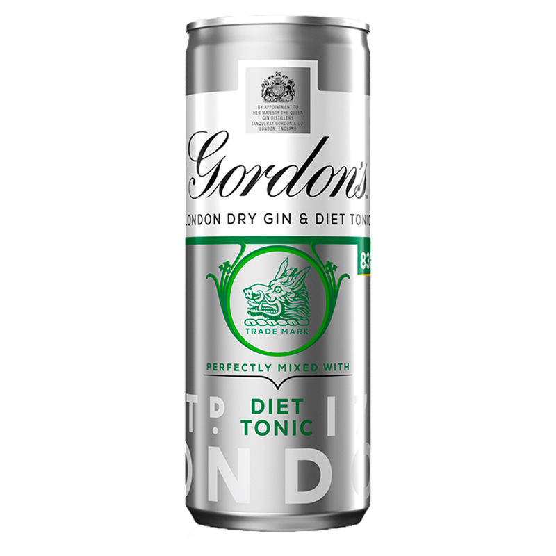 Gordon's London Dry Gin & Slimline Tonic, 250ml