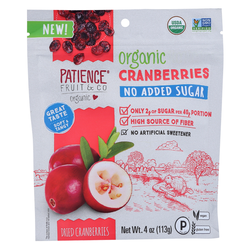 Patience Fruit & Co Organic Dried Cranberries 4oz