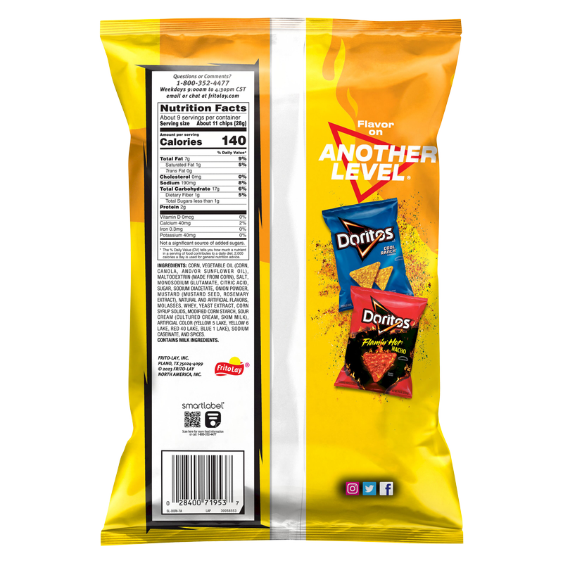 Doritos FLAMIN' HOT NACHO Flavor Tortilla Chips 9.25 oz 3 Bags LIMITED