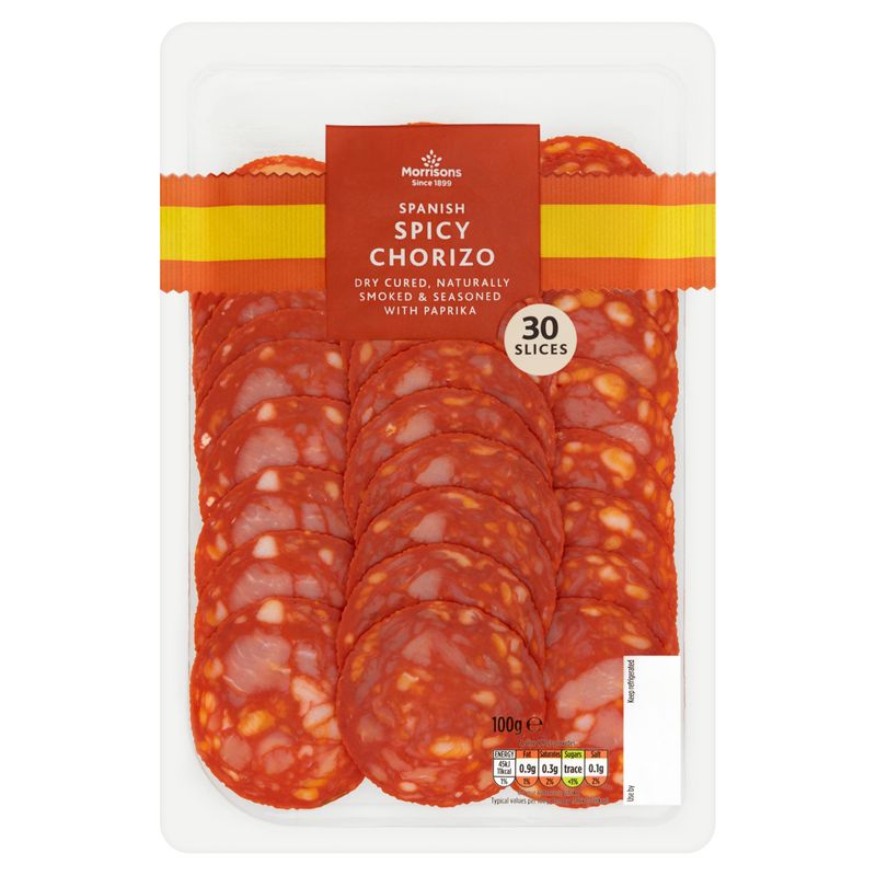 Morrisons Spanish Spicy Chorizo 30 slices, 100g