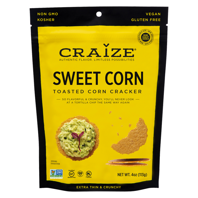 Craize Sweet Corn Toasted Corn Crackers 4oz