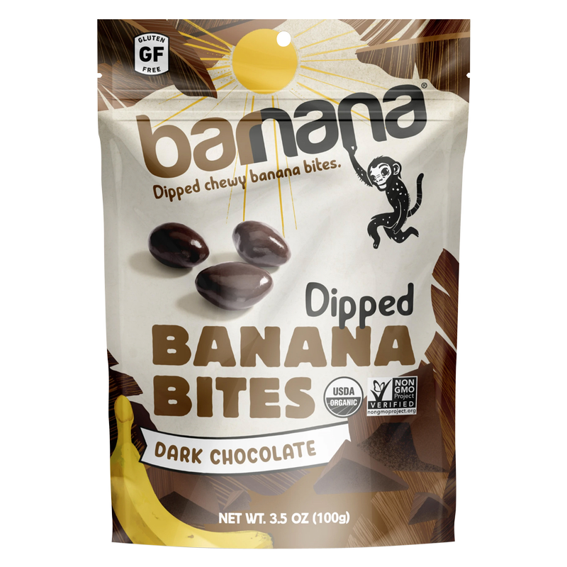 Barnana Dark Chocolate Dipped Organic Chewy Banana Bites 3.5oz