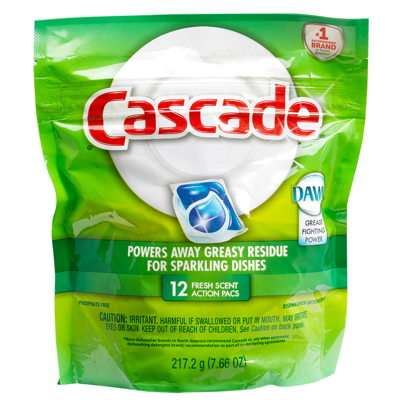 Cascade Dishwasher Detergent ActionPacs Fresh Scent 12ct