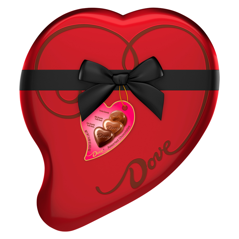 DOVE Silky Smooth Assorted Chocolates Extra-Large Heart Tin 14.9oz