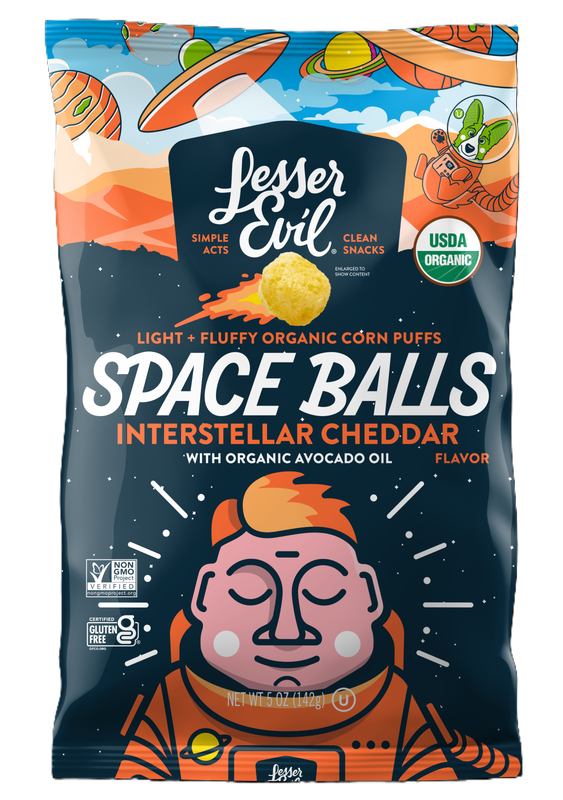 LesserEvil Space Balls Interstellar Cheddar - 5oz