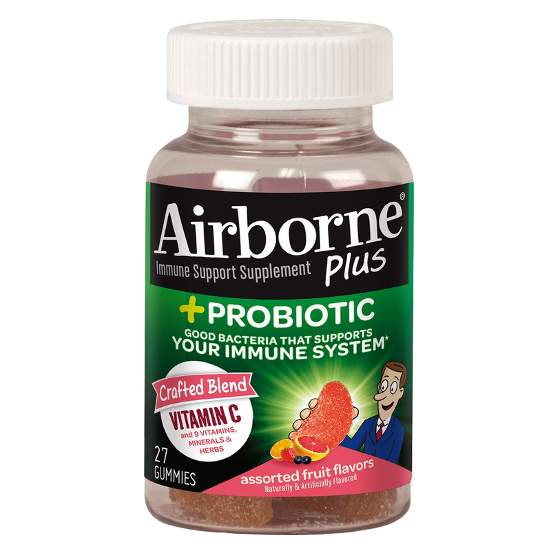 Airborne Plus Probiotic Assorted Fruit Gummies 27ct