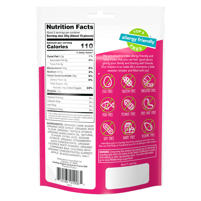 YumEarth Organic Licorice Strawberry 5oz dnu fast delivery by App or