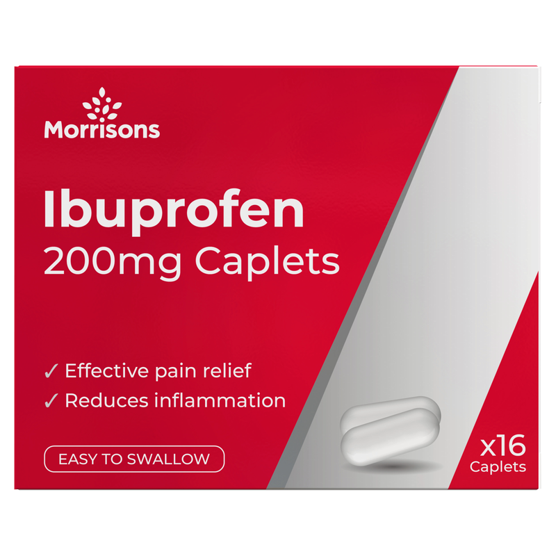 Morrisons 200mg Ibuprofen Caplets, 16pcs