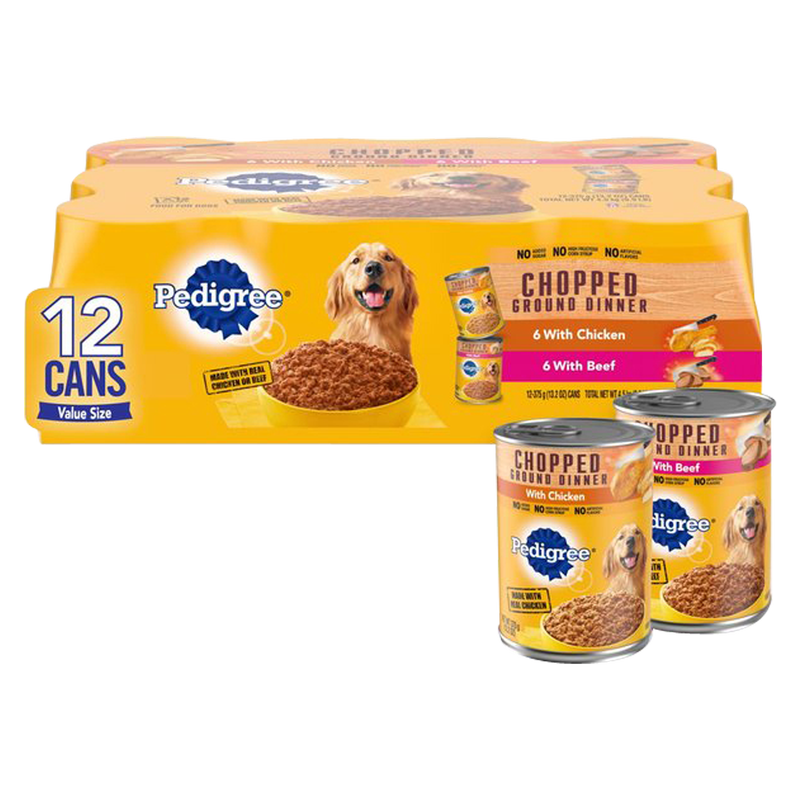 Pedigree Chopped Chicken Beef Variety Canned  13.2 oz