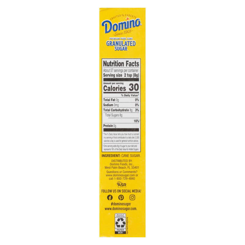 Domino Pure Cane Granulated Sugar 1lb