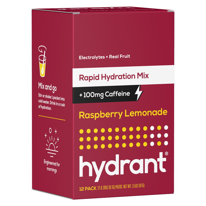 Hydrant Raspberry Lemon + Caffeine Hydration Mix 0.29oz 12ct