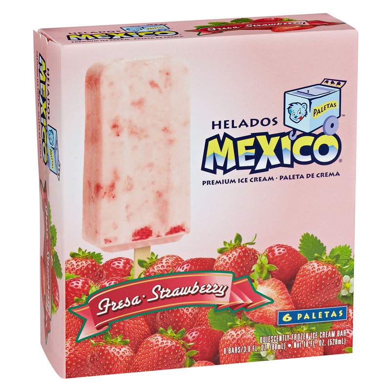 Helados Mexico Strawberry Cream Ice Cream Bar 6ct 18oz