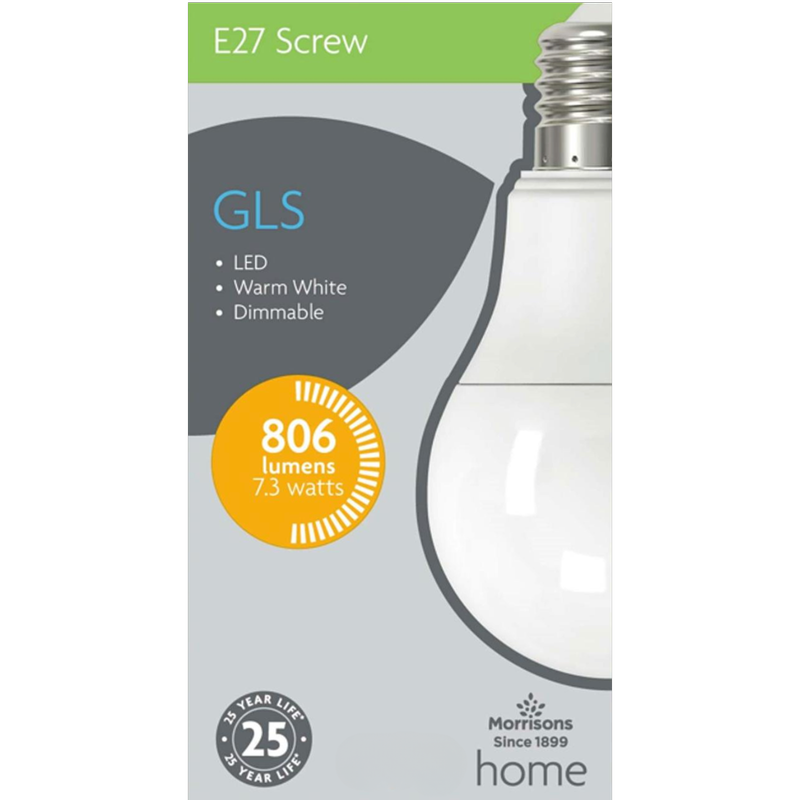 Morrisons LED Screw Dimmable Light Bulb 7.3W, 1pcs