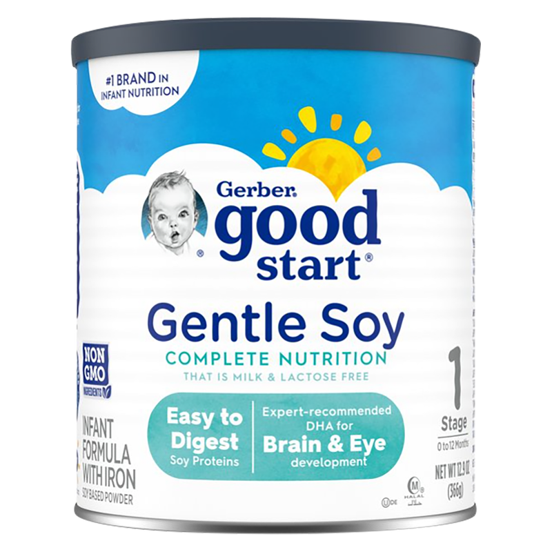 Gerber Good Start Gentle Soy Lactose-Free Infant Powder Formula with Iron Non-GMO 12.9 oz
