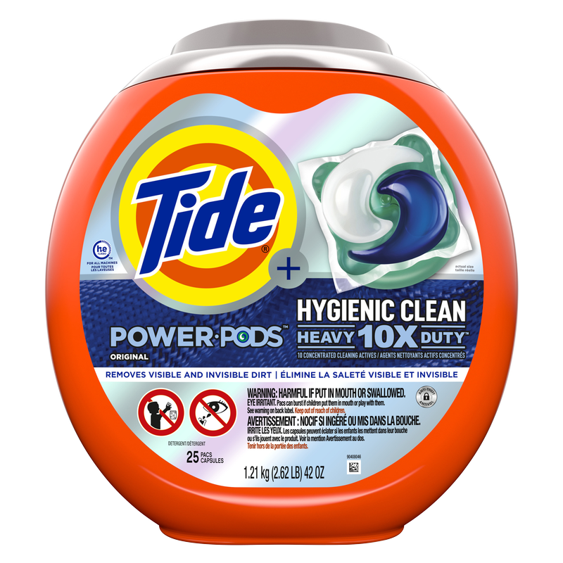 Tide Power PODS Laundry Detergent Pacs Hygienic Clean Original 25ct