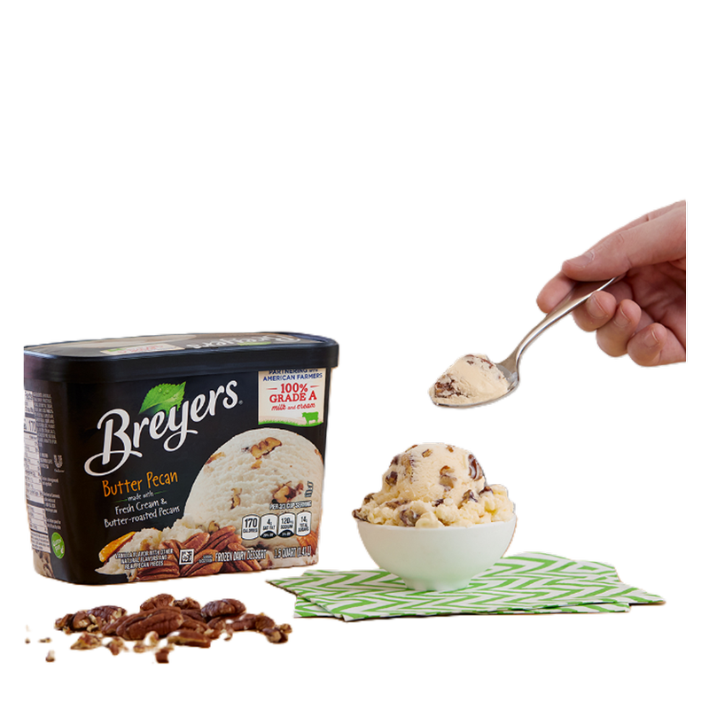 Breyers Butter Pecan Ice Cream 48oz Ice Cream fast delivery by App or