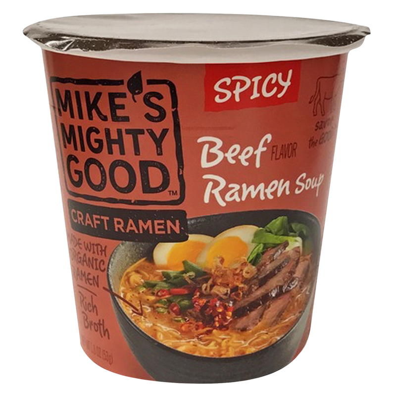 Mike's Mighty Good Spicy Beef Craft Ramen Soup Cup 1.8oz