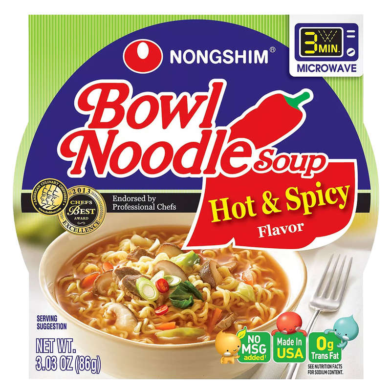 Nongshim Hot & Spicy Bowl Noodle Soup 3.03oz