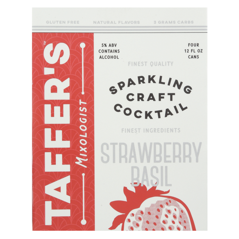 Taffer's Strawberry Basil Sparkling Craft Cocktail 4pk 12oz Can 5.0% ABV