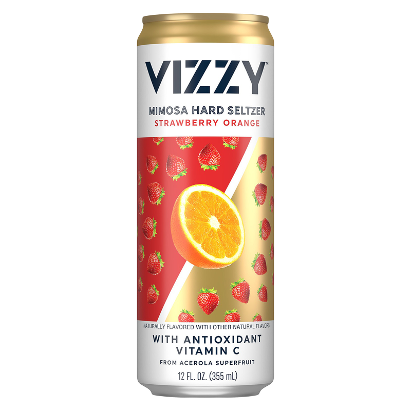 Vizzy Mimosa Hard Seltzer Strawberry Orange Single 12oz Can 5.0% ABV
