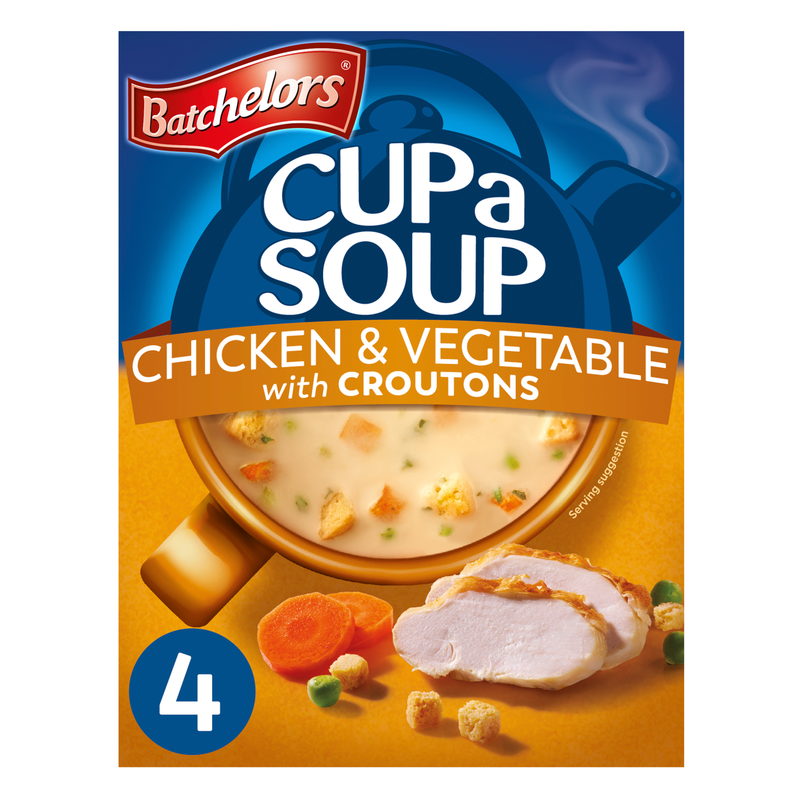 Batchelors Cup a Soup Chicken & Vegetable with Croutons 4 Pack, 110g